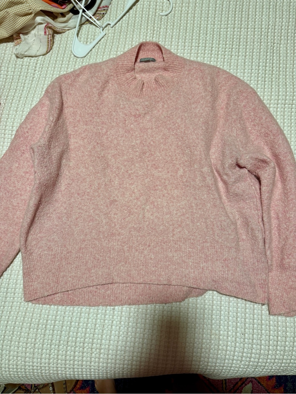 COS Pink Marled Mock Neck Sweater